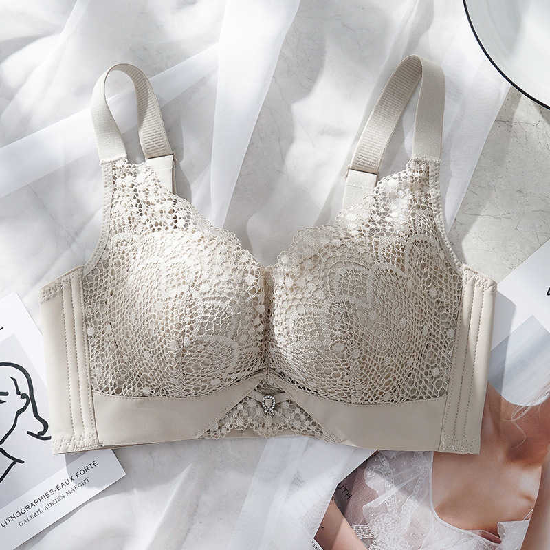 

Women's Sexy Set Bras Sets Natural Latex Lace Underwear Small Cht Gathered Anti Sagging No Steel Ring Bra Set, Black