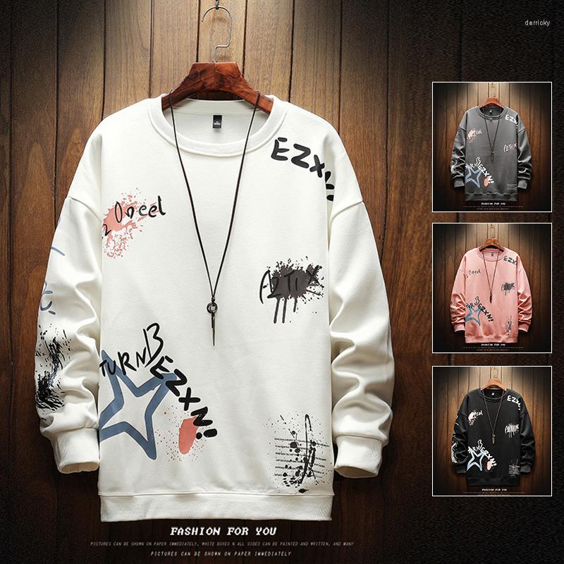 

Men' Hoodies AIRGRACIAS 2022 Sweatshirt Asteroid Print Graffiti Style Casual Hip-Hop Streetwear Youth All-Match Bottoming Shirt, Black