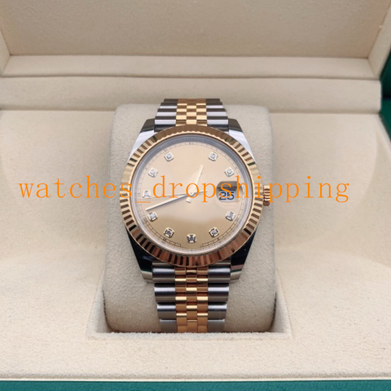 

Classic V5 Mens Watch 41mm Champagne Gold Dial Datejust Ref.126333 Stainless Steel Two Tone Automatic Mechanical Movement Gift Simple Atmosphere Wristwatch