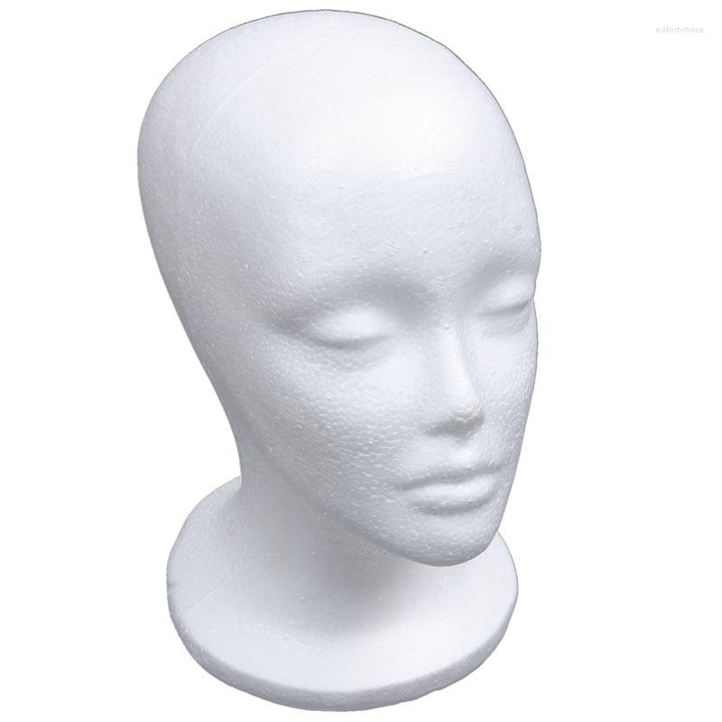 

Jewelry Pouches Female Foam Mannequin Head Model Hat Wig Display Stand Rack White