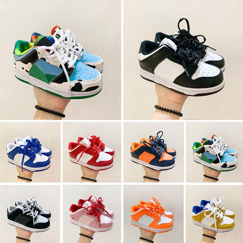

Kids dunkes Running Shoes Panda low Blue Chicago Green Black White Orange Toddler dunks Childrens Sneakers, Box