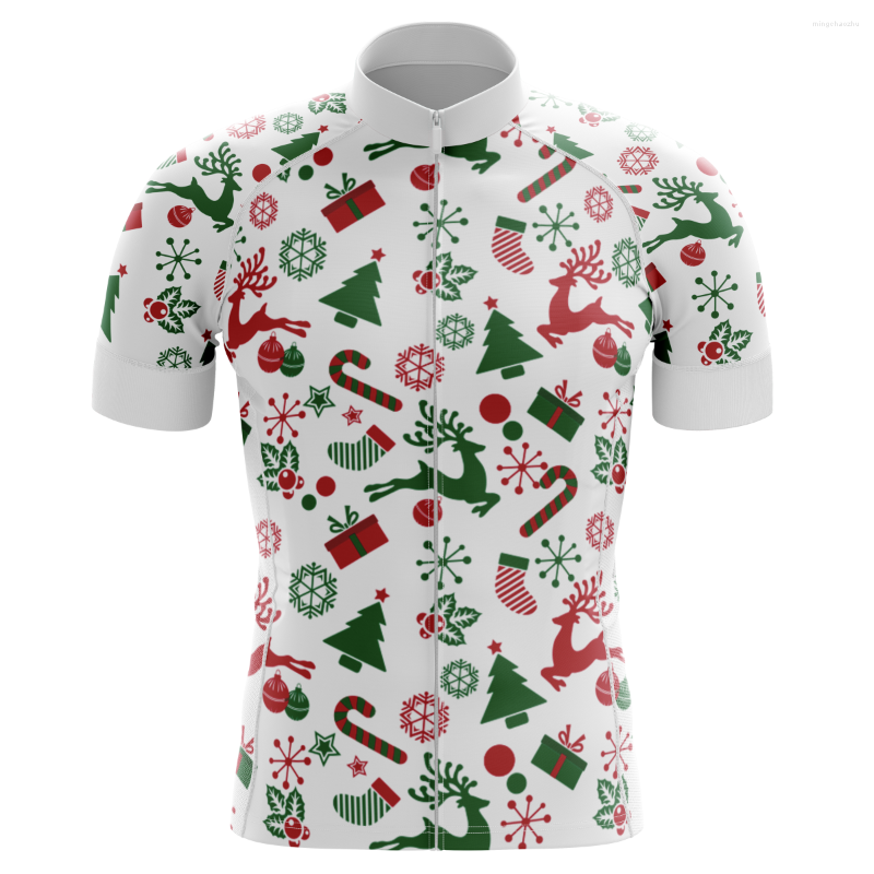 

Racing Jackets HIRBGOD Men Summer Christmas White Cycling Jersey Funny Print Bike Shirt Anti Sweat Bicycle Clothing TYZ344-01, Tyz334-01