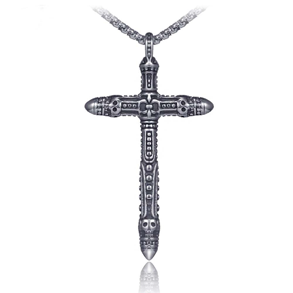

Ancient Skull Cross Necklace Pendant Celtic Stainless Steel Necklaces Women Men Hip Hop Fine Fashion Jewelry