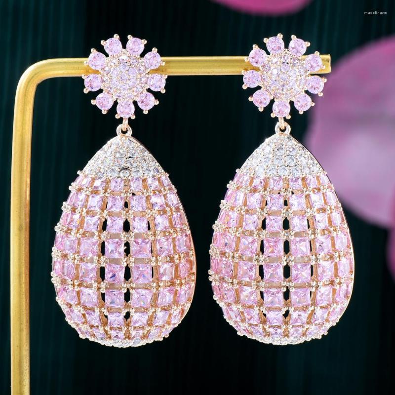 

Stud Earrings SisCathy Luxury Full Micro Cubic Zirconia Hollow Water Drop For Women Fashion Egg Shape Crystal Pendant Earring Jewelry