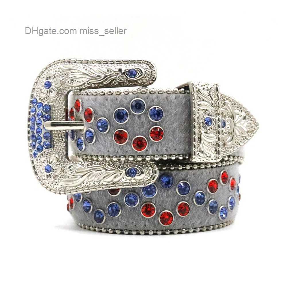 

2022 Designer Belt Bb Simon Women's studded floral buckle belt handmade personalized street net red style belt sold directly, Multi