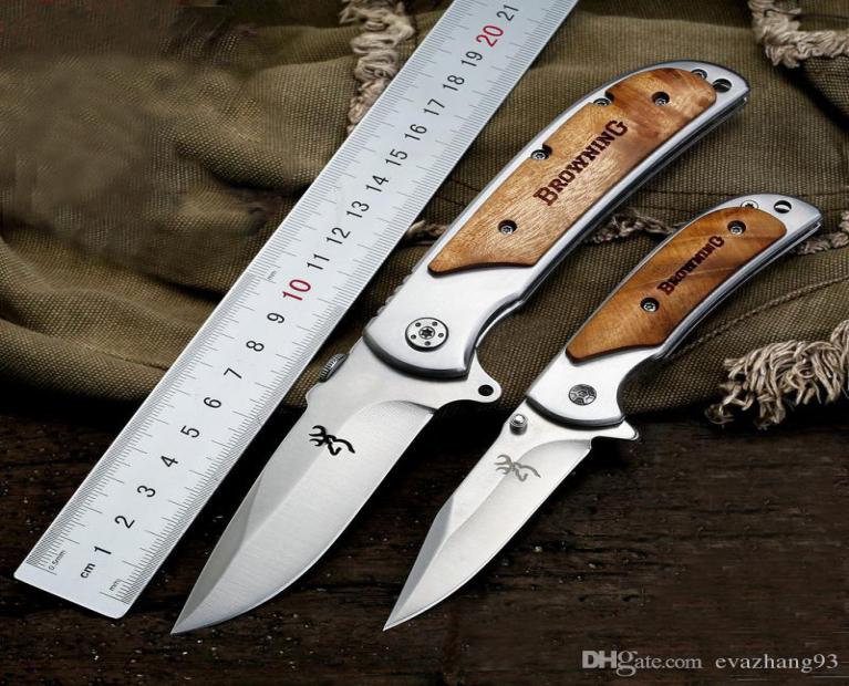 

High quality Browning 338 Small Pocket Folding Knives 440C 57HRC Tactical Camping Hunting Survival EDC Tools Wood Handle Utilit2226954