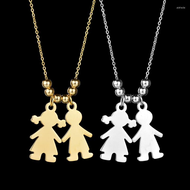 

Chains Custom Personalized Necklace Stainless Steel Name Engrave Ball Boy And Girl Gold Or Silver Gift For Lover Jewelry Party