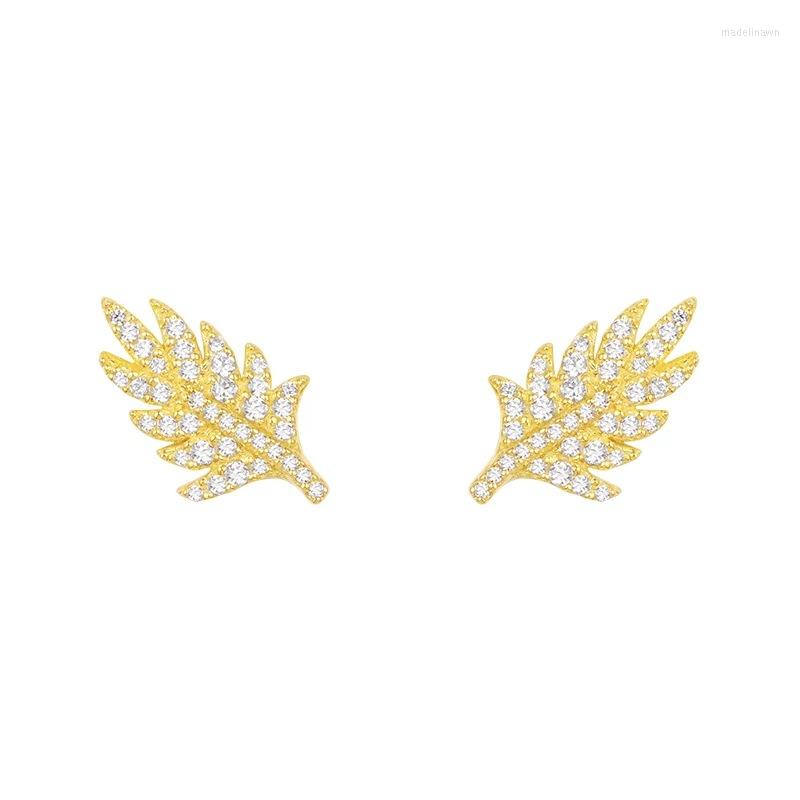 

Stud Earrings SOELLE Brand Design 925 Sterling Silver Leaf Micro Pave Cubic Zirconia Stone For Women Party Luxury Jewelry