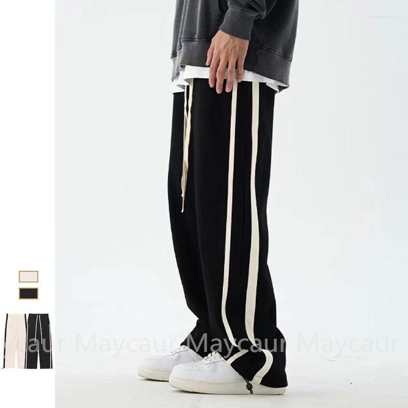 

Men' Pants Casual Men Oversized Loose Hip Hop Style Sport Male Female Striped Design Autumn Long Sweatpant Fashion Trousers, Black