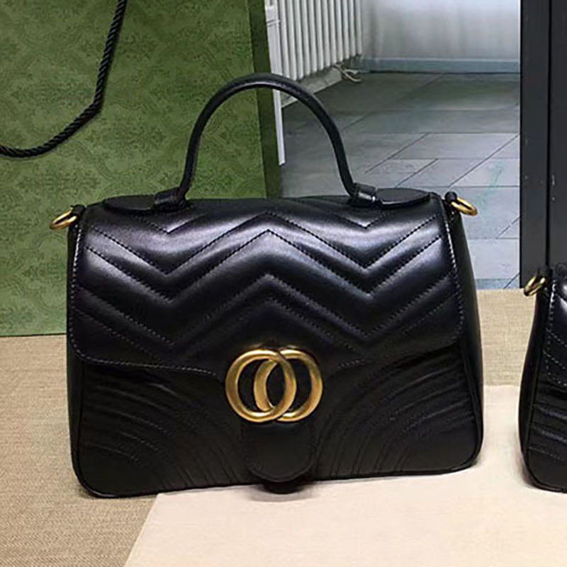 

2022 Handbag Purse Totes Fashion Tote Wallet Marmont Camera Shoulder Crossbody Bag Purses Leather Double Letters G Quilting Handbags Women Luxurys #17337, Black