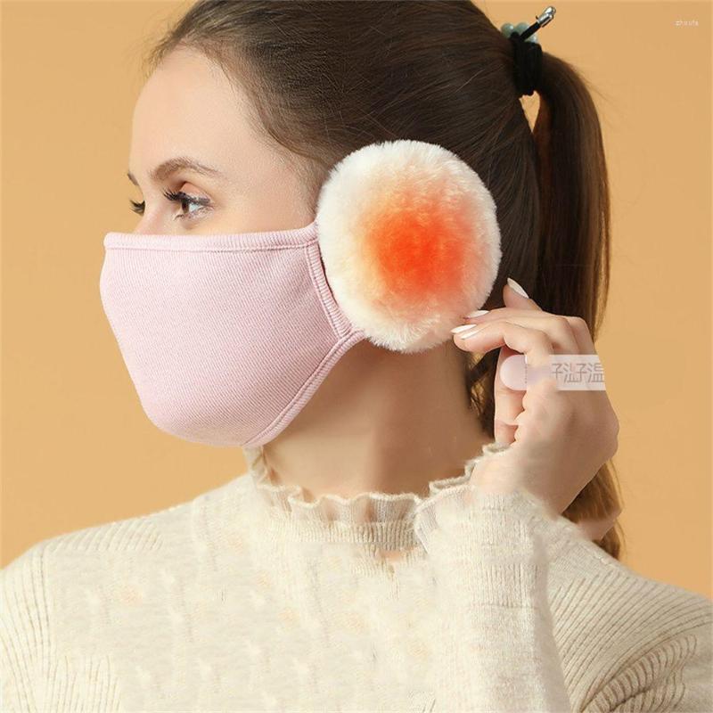 

Berets Warm Earmuffs Face Cover Earflap Riding Ski Ear Flap Windproof And 2 In 1 Masks Cotton Cold-proof Mask, Grey