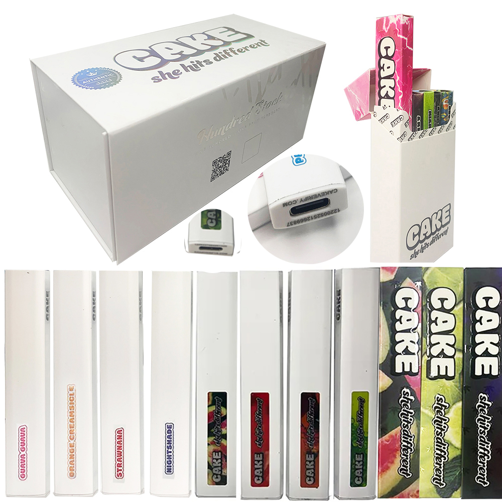 

New arrive 4th Generation Cake Disposable Vape Pens 280mah Rechargeable Battery 1.0ml Empty Vaporizer Pods Cartridges E cigarettes carts with packaging 10 flavors