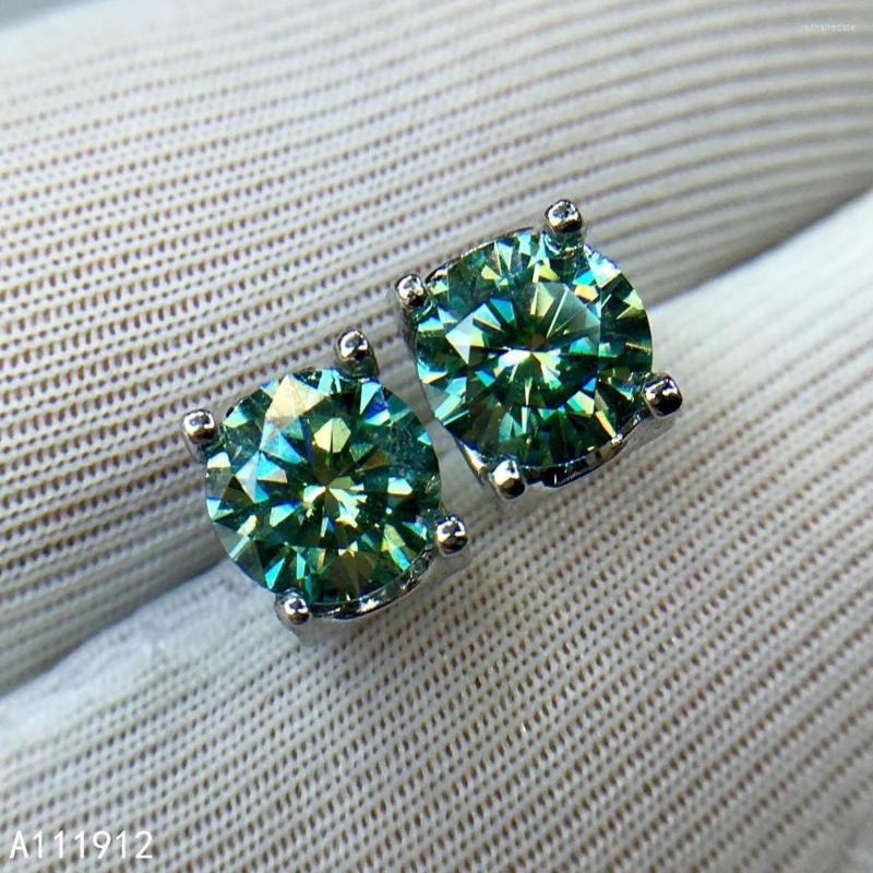 

Stud Earrings KJJEAXCMY Fine Jewelry Natural Green Mosang Diamond 925 Sterling Silver Women Ear Studs Support Test