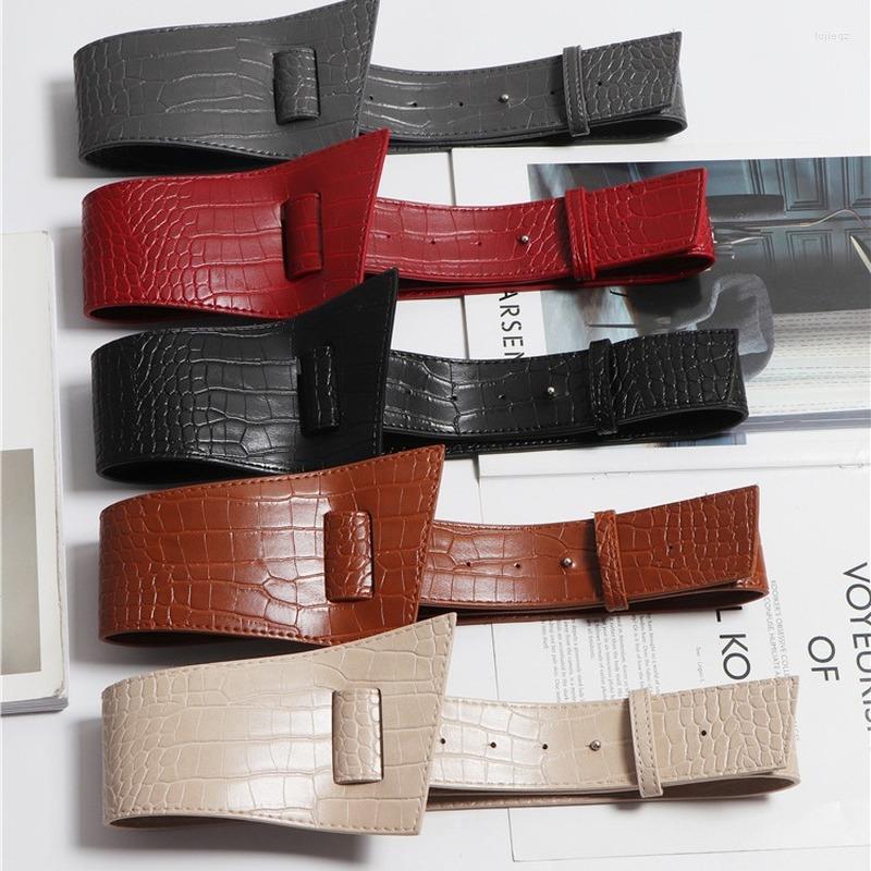 

Belts 1Pc 4.8-11 104cm PU Leather Wide Waistband Cummerbunds Female Waist Corset Luxury Designer Fashion Corsets Women Belt, Red