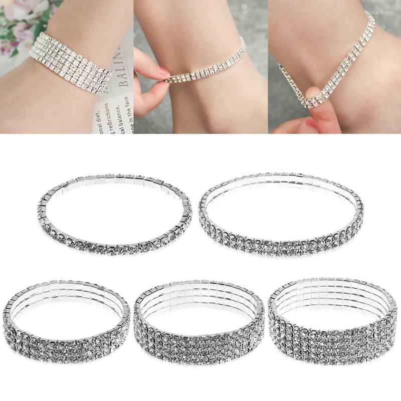 

Anklets 1PC Rhinestone Ethnic Ankle Stretchable Shiny Foot Chains Party Bracelet Punk Jewelry Accessories