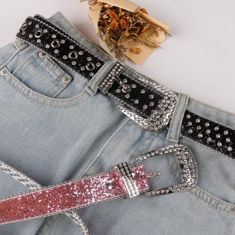 

Belts Rock Women Pu-leather Strap Cowboy Y2k Girls Fashion Belt For Pants Jeans Men, Black