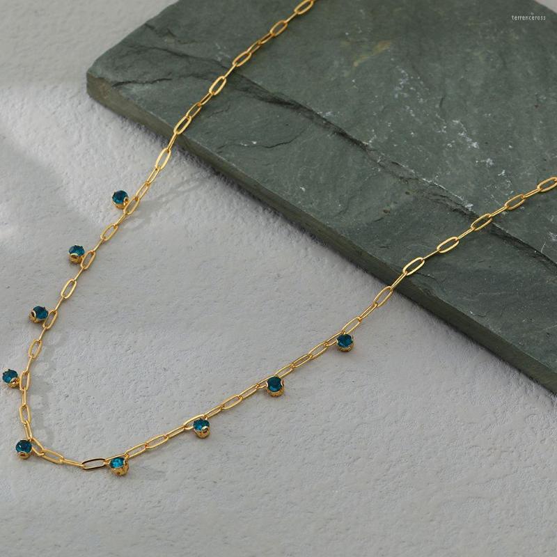 

Choker Cubic Zirconia Waterproof And Anti-Fading Necklaces 18K Gold Plated Simple Style Stainless Steel Women Necklace Jewelry