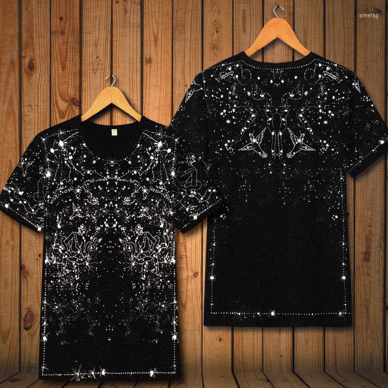 

Men' T Shirts American Style Constellation Star Printing Fashion Short Sleeve T-Shirt Summer 2022 High Quality Elastic Shirt Men -6XL, Picture shown
