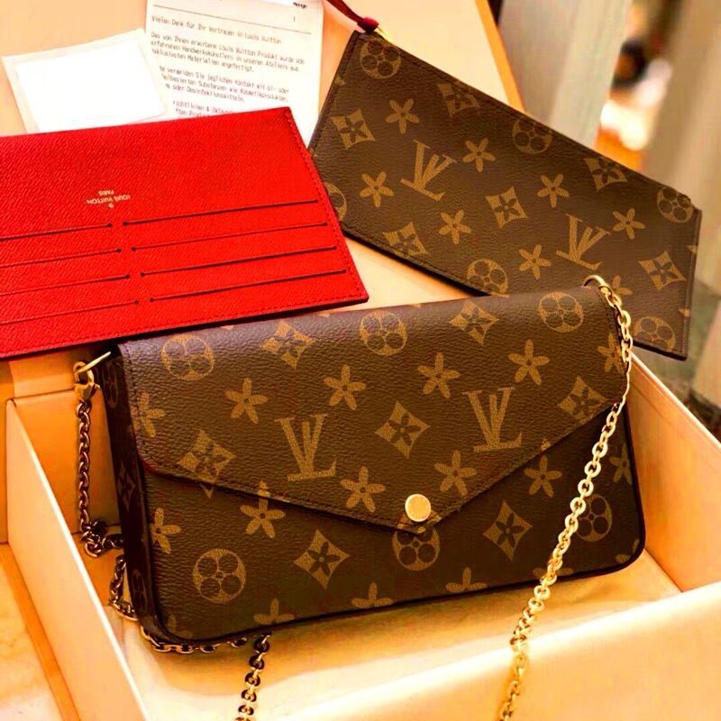 

2023 TOP Multi Felicie Pochette Women Chain Bags Wallet Messenger Leather Handbags Shoulder High Quality Flower Purse Crossbody Bag WALLET, This is the invoice