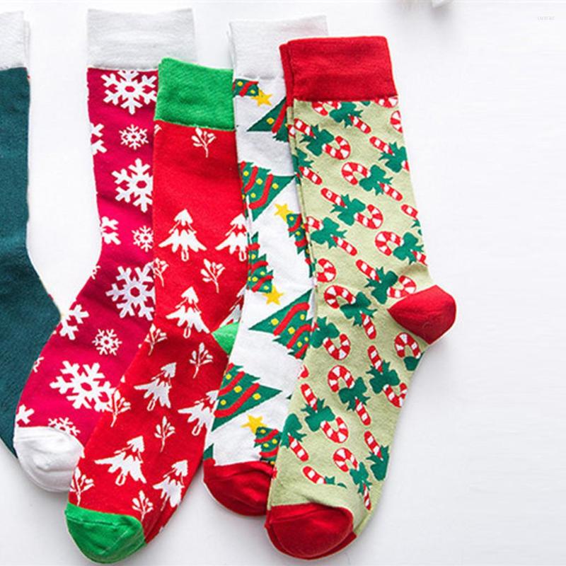 

Men's Socks Fashion Christmas Men Women Comfortable Print Cotton Middle Tube Stockings 1Piece Personality Haraju, Beige