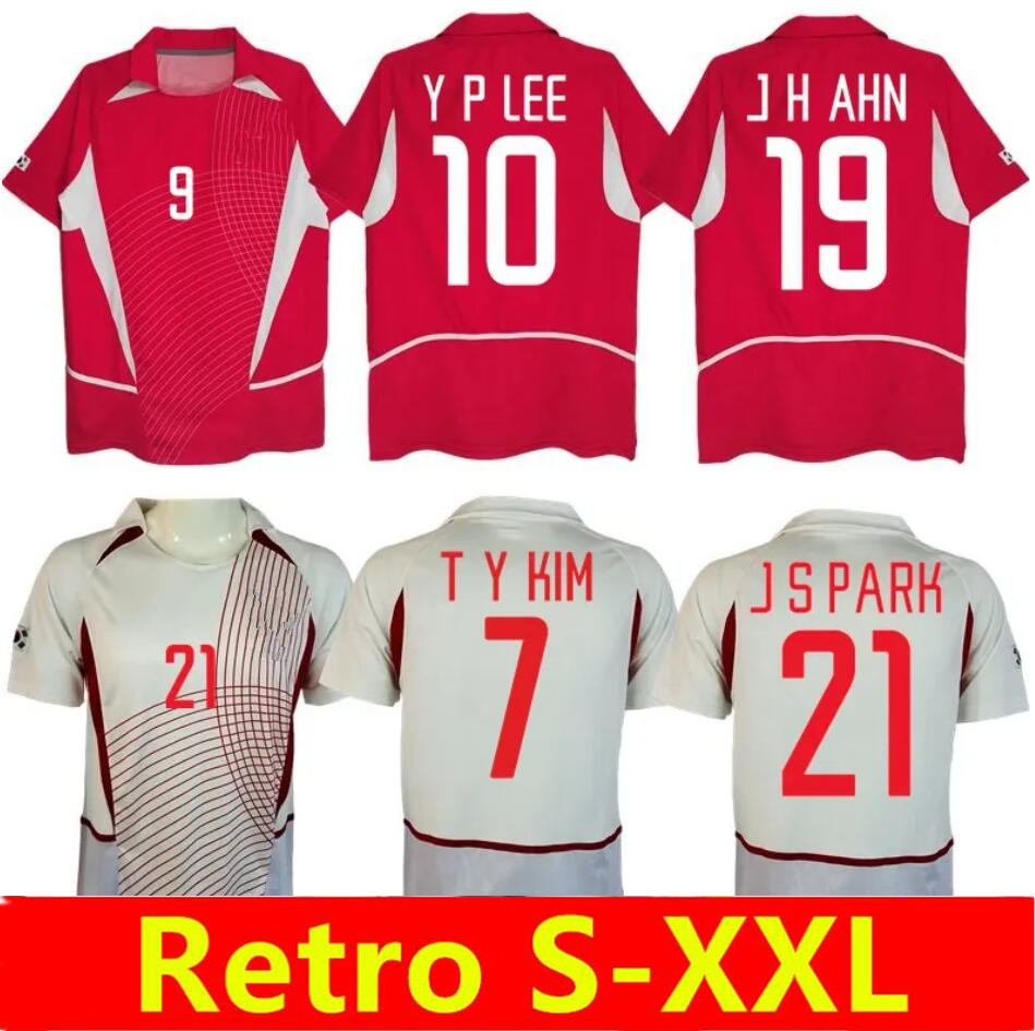 

2002 South Korea retro soccer jerseys 02 04 C G SONG Ahn Jung-hwan M B HONG Park Ji-sung T Y KIM home away vintage classic football shirt, 2002 home jersey