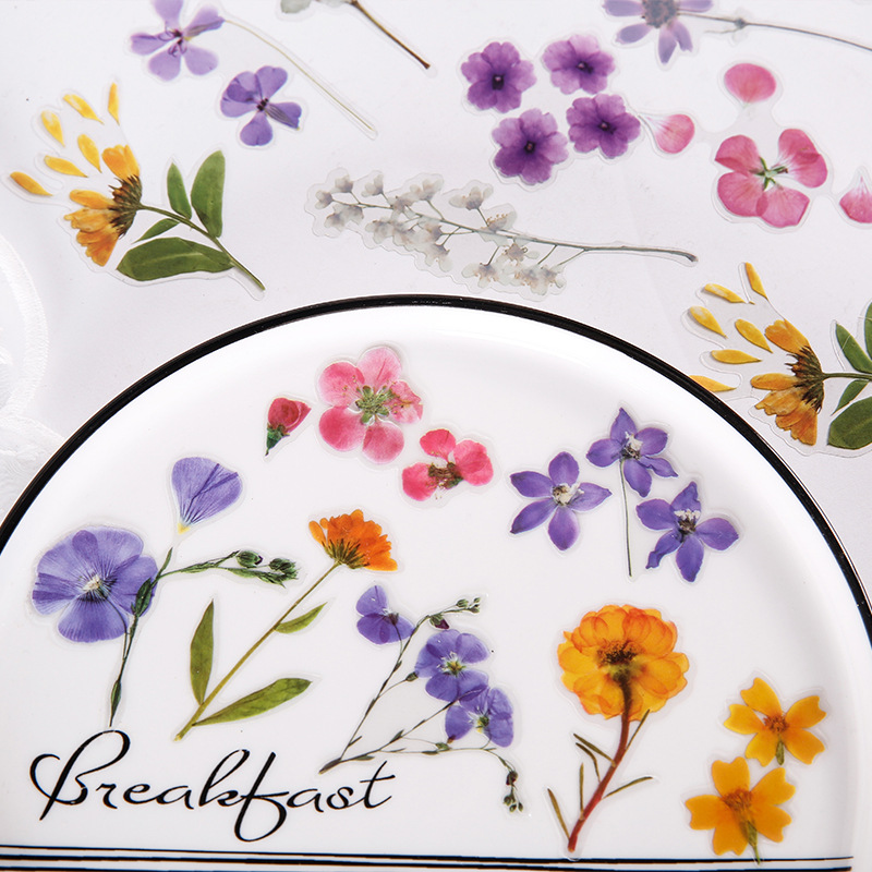 

flower theme Stickers Decoration bagged PET Stickers Self-adhesive Scrapbooking kids' gifts