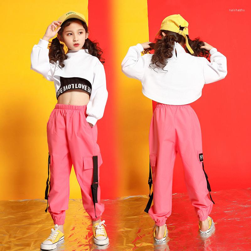 

Stage Wear Kid Kpop Hip Hop Clothing Sweatshirt Crop Top Long Sleeve Tank Vest Streetwear Jogger Pants For Girl Jazz Dance Costume Clothes, Black vest