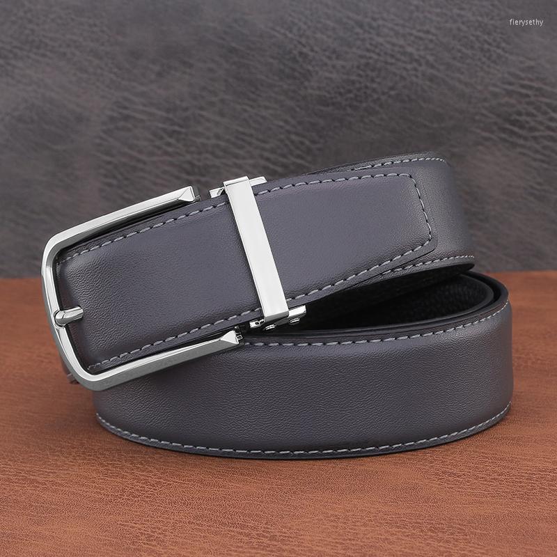 

Belts Casual Cowboy Waistband Fashion Designer Men High Quality Light Gray Luxury Genuine Leather Pin Buckle, Black