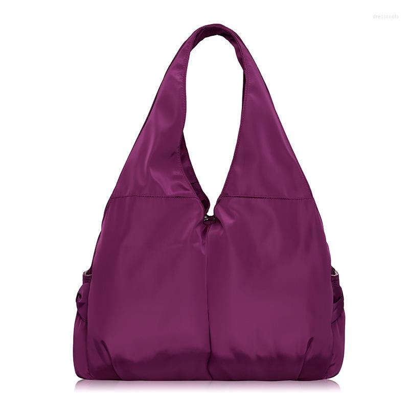 

Evening Bags 2022 Women Handbag Casual Large Nylon Shoulder Bag Fashion Big Capacity Design Purple Tote Waterproof Bolsas, Black