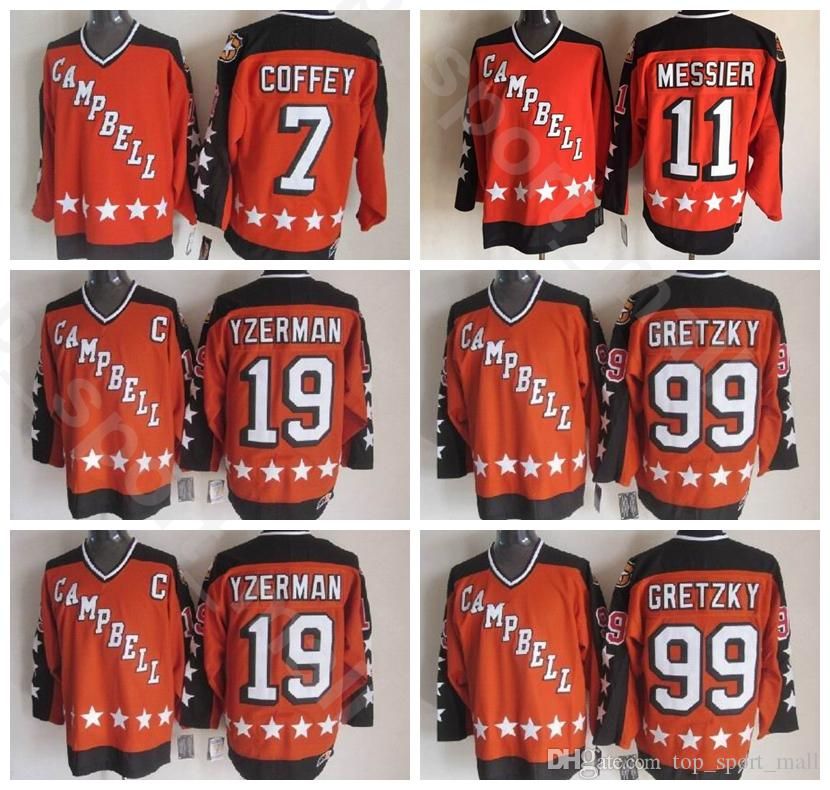 

College wear All 1984 Star Vintage Ice Hockey 11 Mark Messier Jersey Men Orange Home Stitched 99 Wayne Gretzky 7 Paul Coffey 19 Steve Yzerma, 7 orange