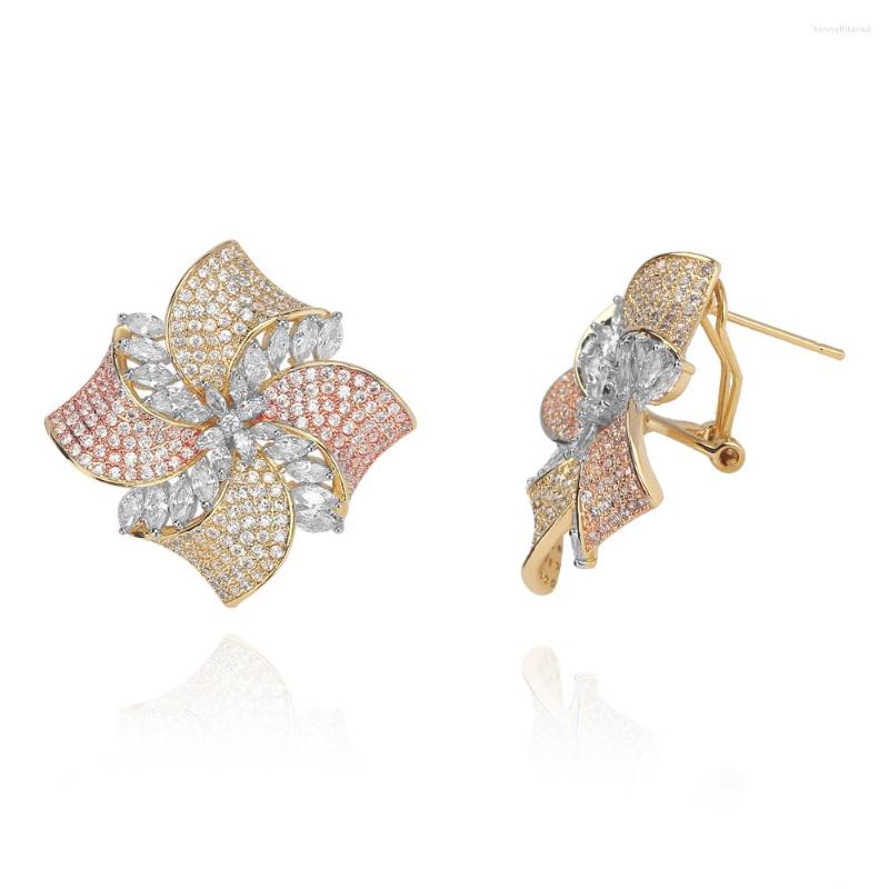 

Dangle Earrings TIRIM Tendy Crystal Windmill Stub For Women Luxury Sparking CZ Cubic Ziron Wave Earing Fashion Jewelry Gifts