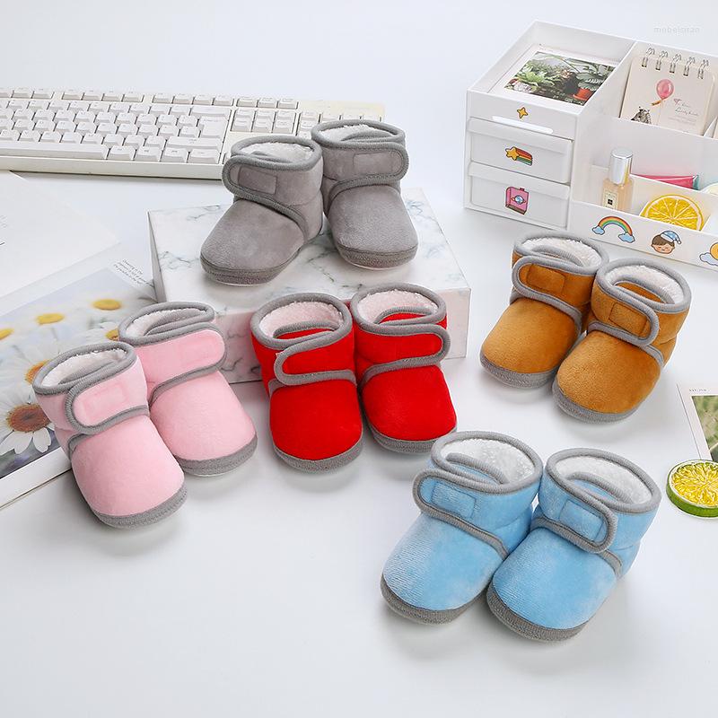 

First Walkers Baby Toddler Shoes Winter Casual Non-slip Low-top Cotton Cloth Soft Plus Velvet Keep Warm Born Girls Boys Socks, Pink