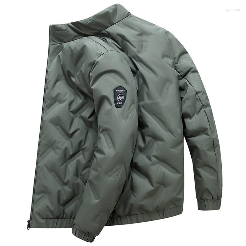 

Men's Down Lightweight Jacket Tide Winter Clothing Student Youth Self-cultivation Stand Collar Fashion Brand, Black