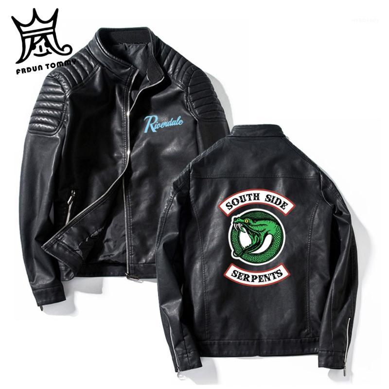 

Women's Jackets FT Southside Riverdale Stand Collar Leather Serpents Men/women Streetwear Brand South Side, A4892