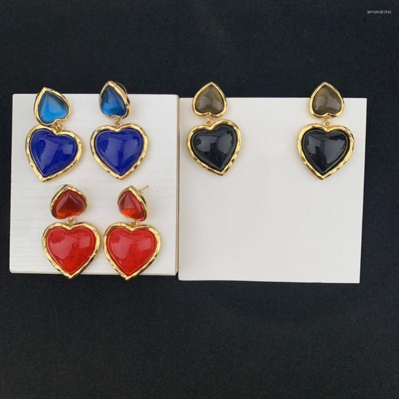 

Dangle Earrings European And American Heart-shaped Two-color