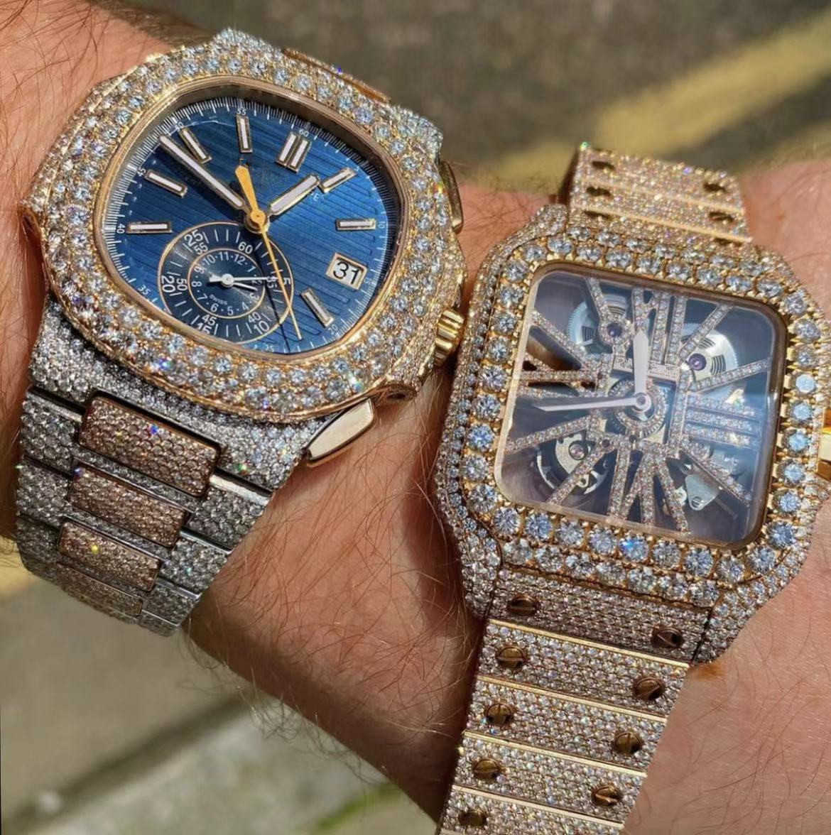 

Other Watches Wristwatches Luxury Men Watch Iced Out VVS1 Diamonds Watch Automatic Setting Hip Hop Stylish Labor Cost For Each DiamondSQFQ