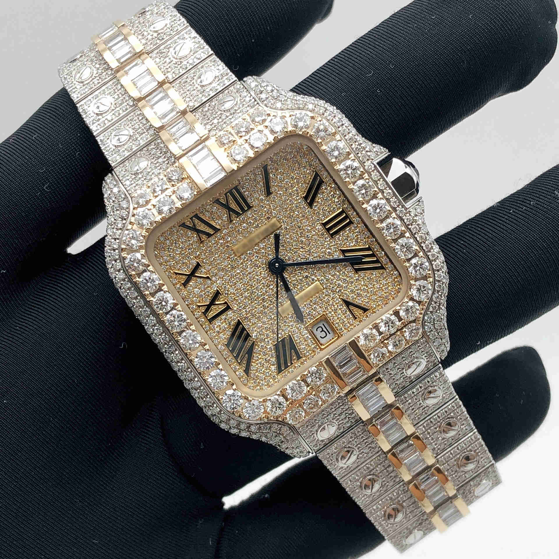 

Wristwatches Custom Men And Women Watch Diamond Iced Out Luxury Automatic Movement Fashion Bling Dial Bezel Band VVS VVS1 WatchNTBL, Cdw0004