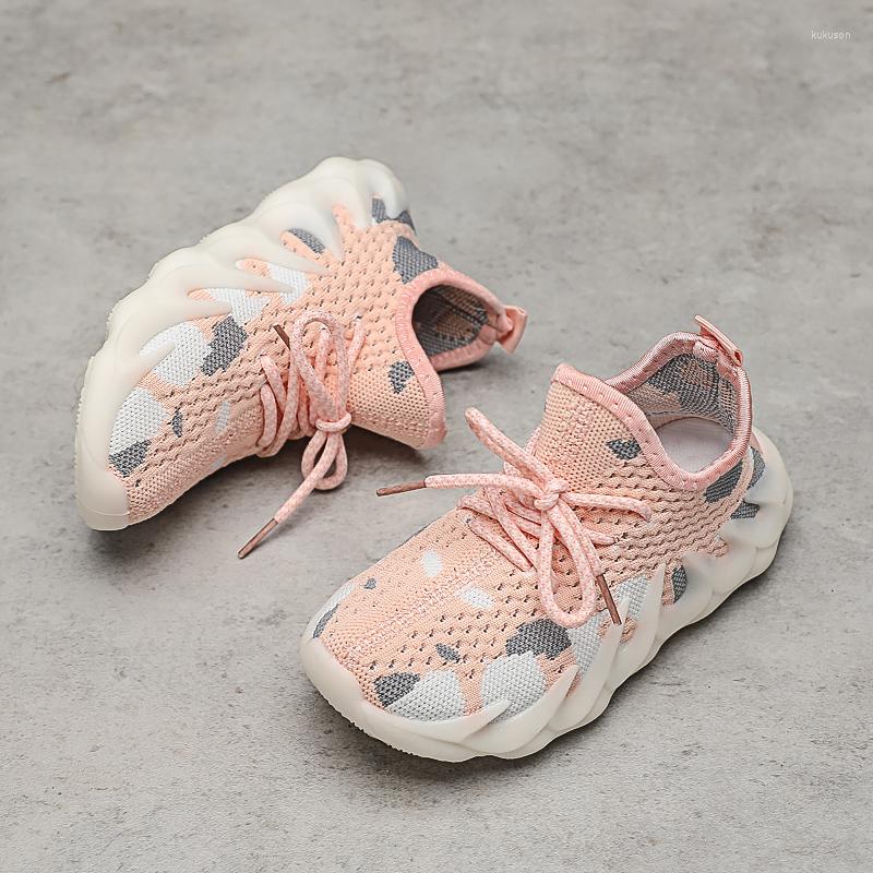 

Athletic Shoes Lightweight Flying Woven Boy Girl Sport Thick Bottom Soft Children Lace-up Sneakers For Boys 4-12 Years Kids Casual, Black 9285