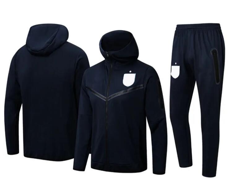 

22/23 New England Half Zip Tracksuit Training Wear Jogging Kit Soccer Jersey Kit Chandal Survement Maillots De Foot Adult Kids, Black