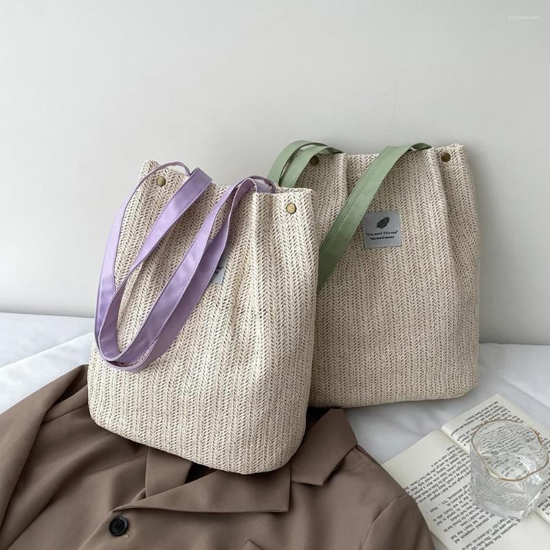 

Evening Bags 2022 Tote Bag Vacation Large Capacity Handbags Fashion Summer Beach Purse Straw Woven Shoulder, Green