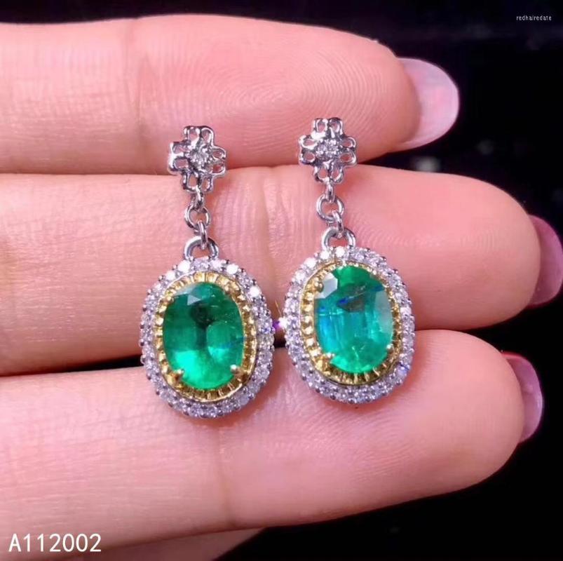 

Stud Earrings KJJEAXCMY Fine Jewelry Natural Emerald 925 Sterling Silver Women Ear Studs Support Test Elegant