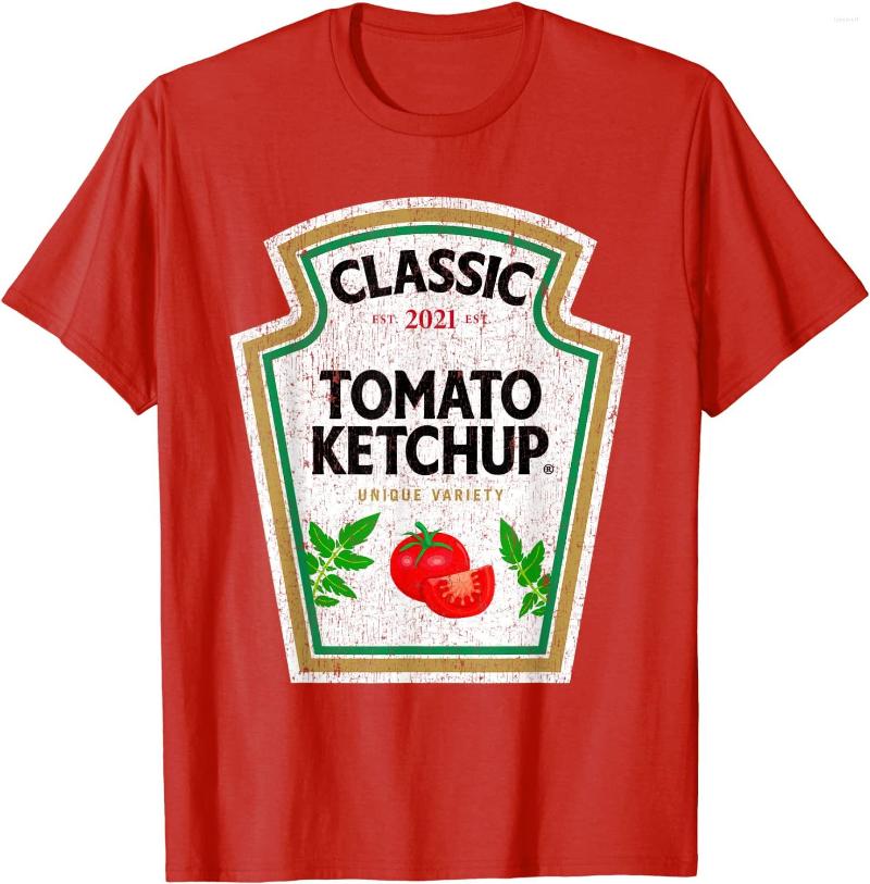 

Men's T Shirts Ketchup Costume Condiments Couples Group Halloween T-Shirt, Red