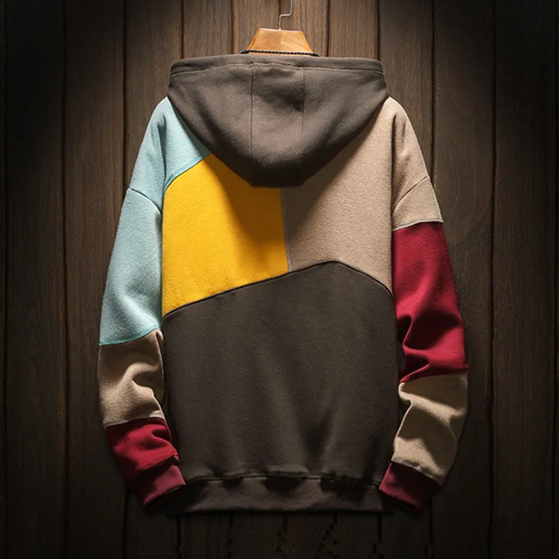 

Mens Hoodies Sweatshirts April MOMO Mens Hoodie With Fur Plus Size Patchwork Contrasted Color Casual Hooded Shirt Men Pullover Hip Hop Hoody 220921, White