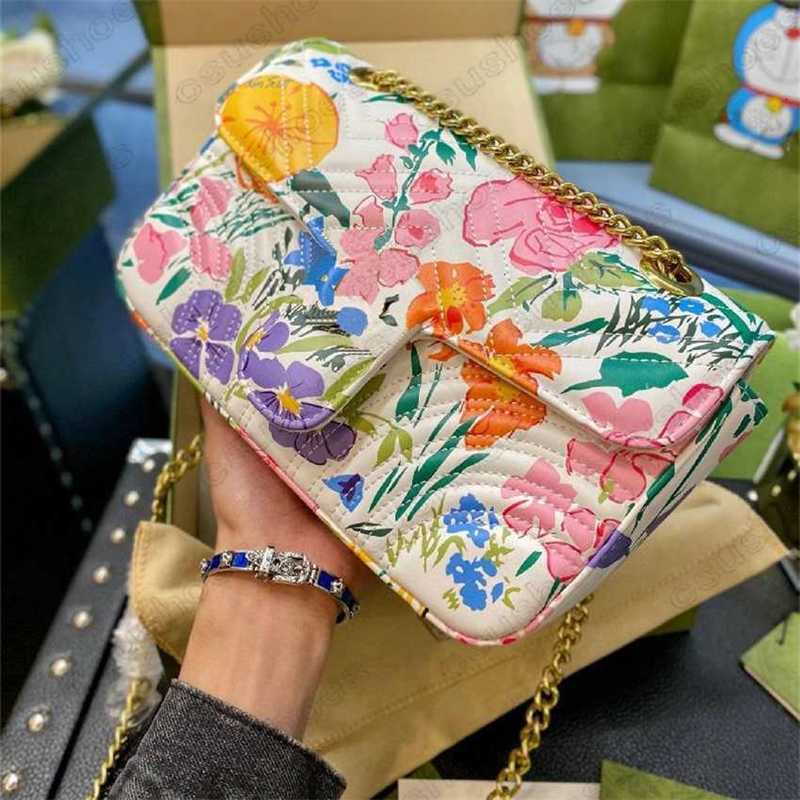 

Bag Marmont x Ken Scott Floral Flower Leather Mini Chain Special Editiontote Shoulder Bags Crossbody Clutch Handbag Womens Luxurys Designers