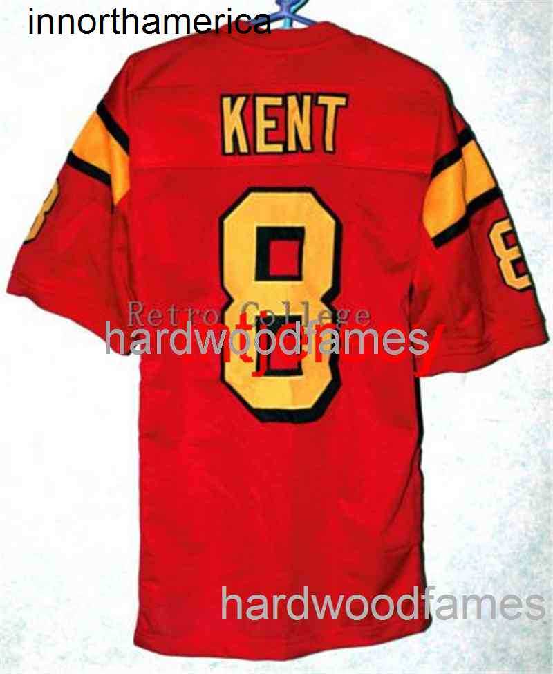 

Custom CLARK KENT #8 RED black Jerseys Stitched Embroidery Customize any number size and player name Football Jersey XS-5XL