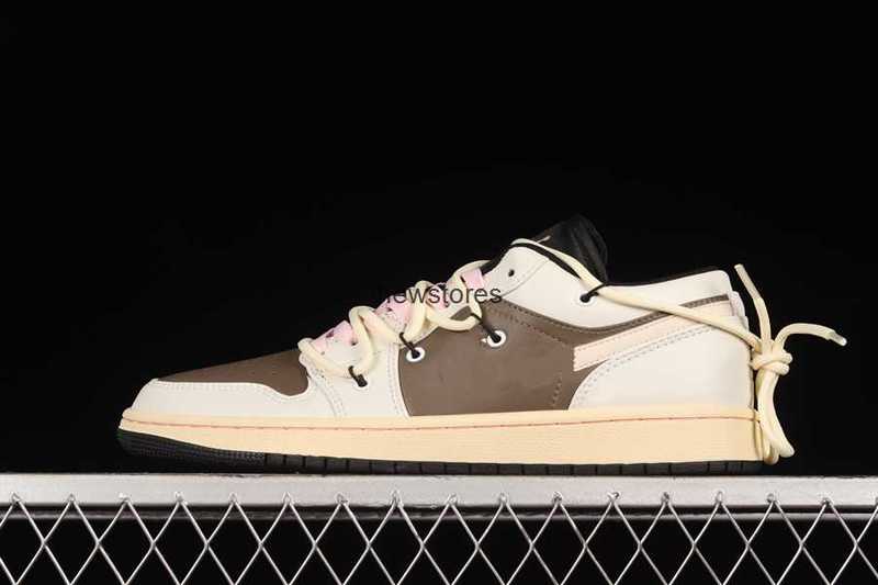 

JS 1 Low OG 553558-062 Basketball Shoes Cactus Jack DM7866-001 Men Women 1s low Sneakers With Size 4-12, White