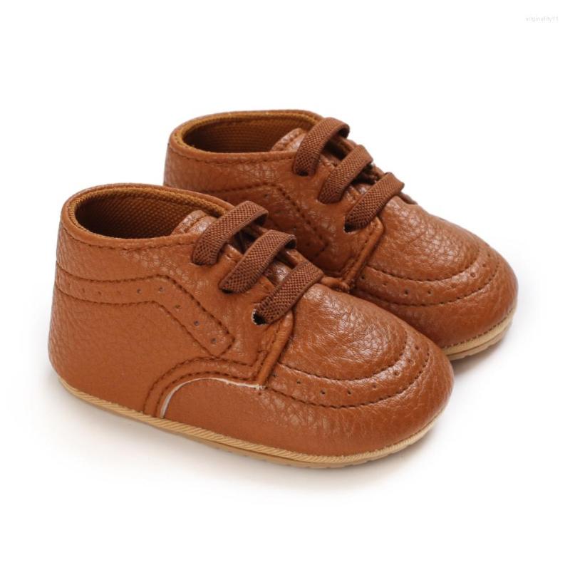 

Athletic Shoes Born Baby Boy Soft Sole Crib First Walkers Warm Boots Anti-slip Sneaker Solid PU For 1 Year Old -18 Months, Bw