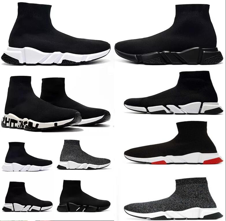 

2023 Sock Shoes Men&Women Graffiti White Black Red Beige Pink Clear Sole Lace-up Neon Yellow Mens Womens Socks Speed Gunner Trainers Flat Platform Sneakers Boots 36-45, Add postage