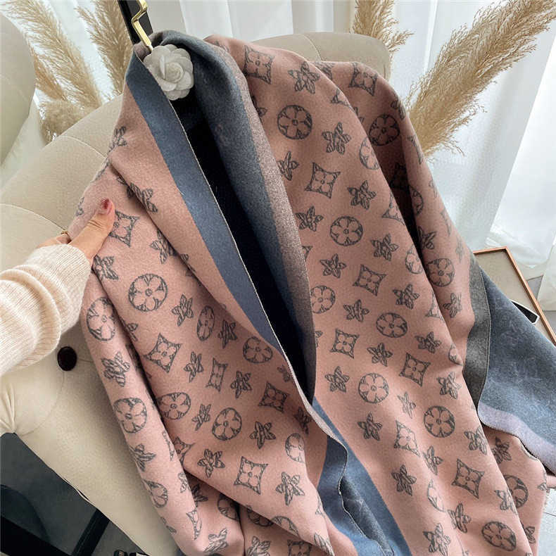 

Scarves 2022 winter cashmere like air conditioning room long style shawl over double-sided warm live broadcast scarf
