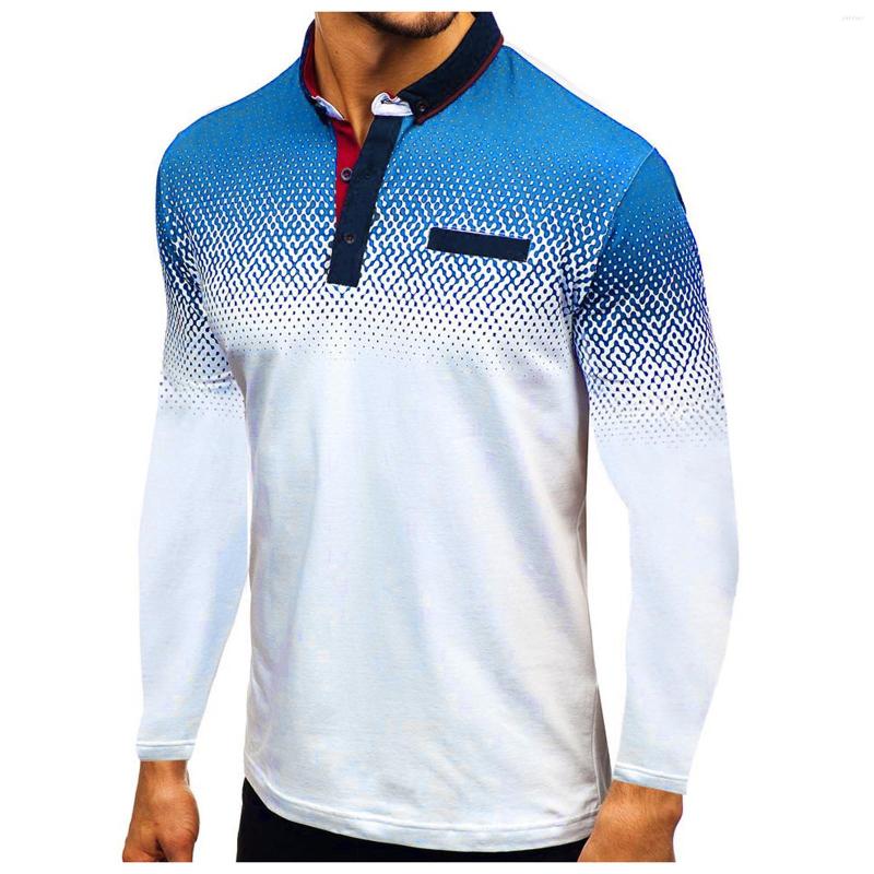 

Men's T Shirts Feitong Fashion 3d Printed T-shirt Men Gradient Stand-up Collar Regular V Neck Long Sleeve Tops Male Loose, Black